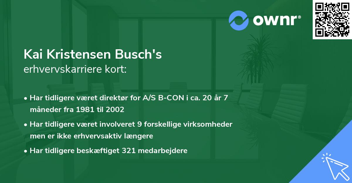 Kai Kristensen Busch's erhvervskarriere kort