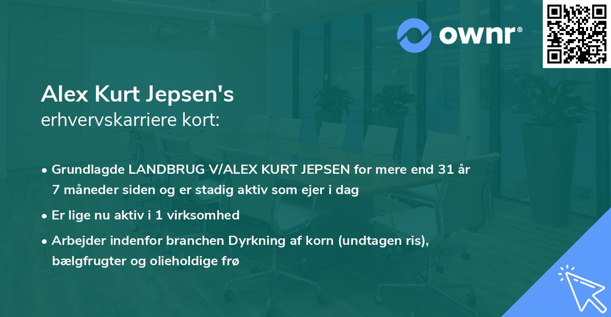 Alex Kurt Jepsen's erhvervskarriere kort