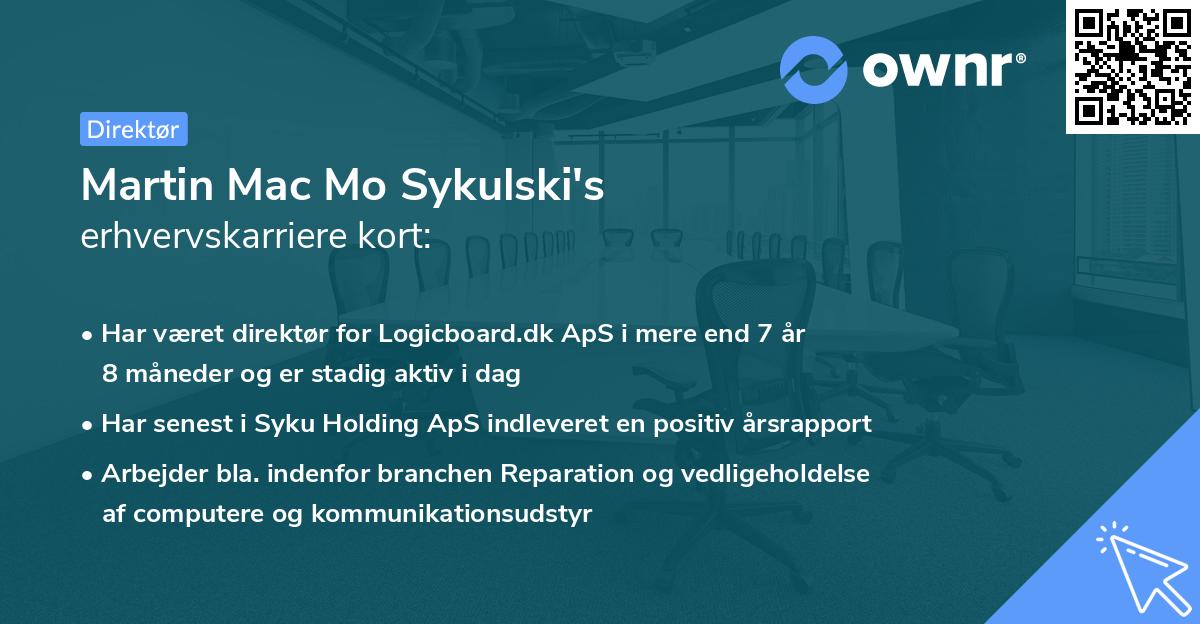 Martin Mac Mo Sykulski's erhvervskarriere kort