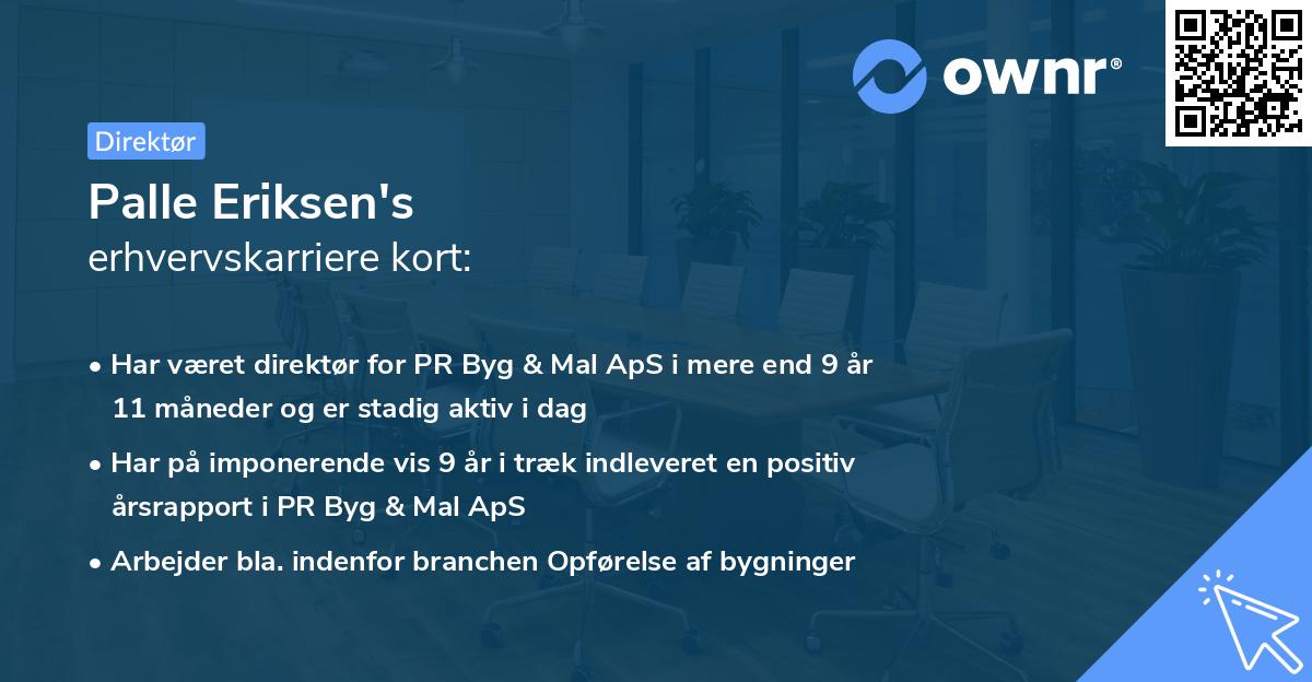Palle Eriksen's erhvervskarriere kort