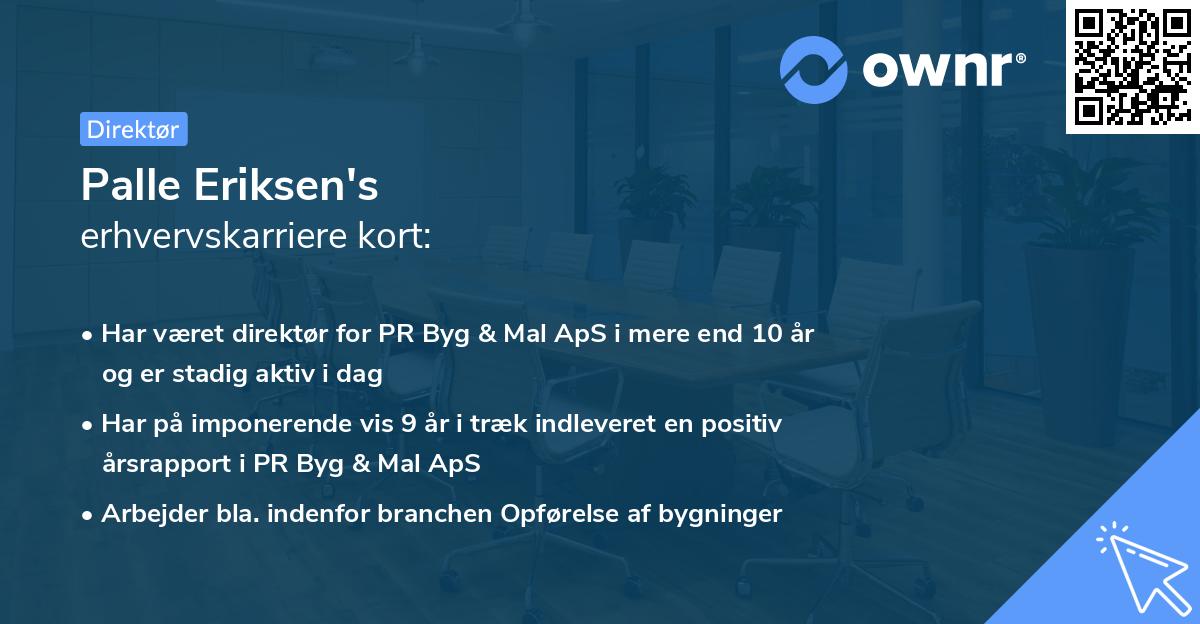 Palle Eriksen's erhvervskarriere kort