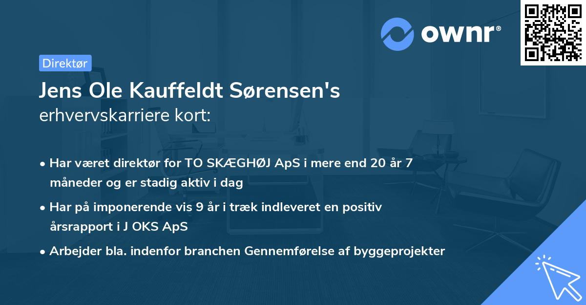 Jens Ole Kauffeldt Sørensen's erhvervskarriere kort