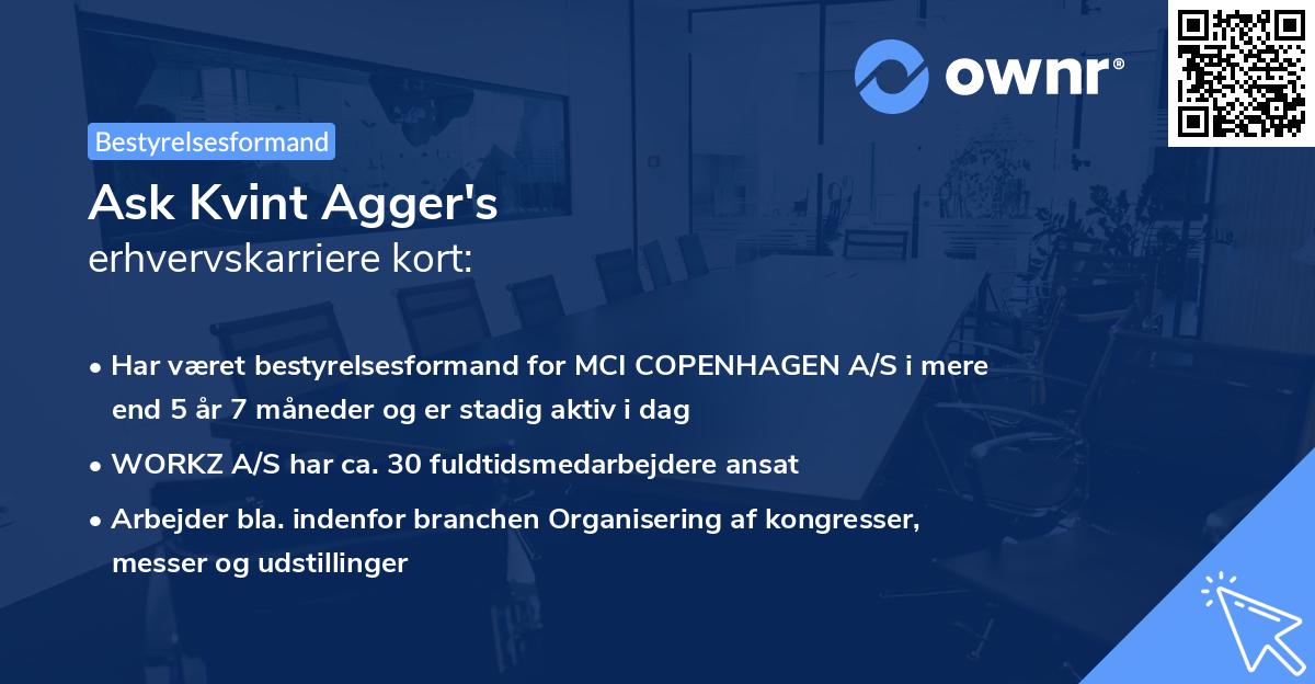 Ask Kvint Agger's erhvervskarriere kort