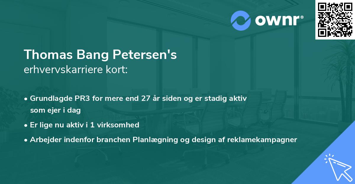 Thomas Bang Petersen's erhvervskarriere kort