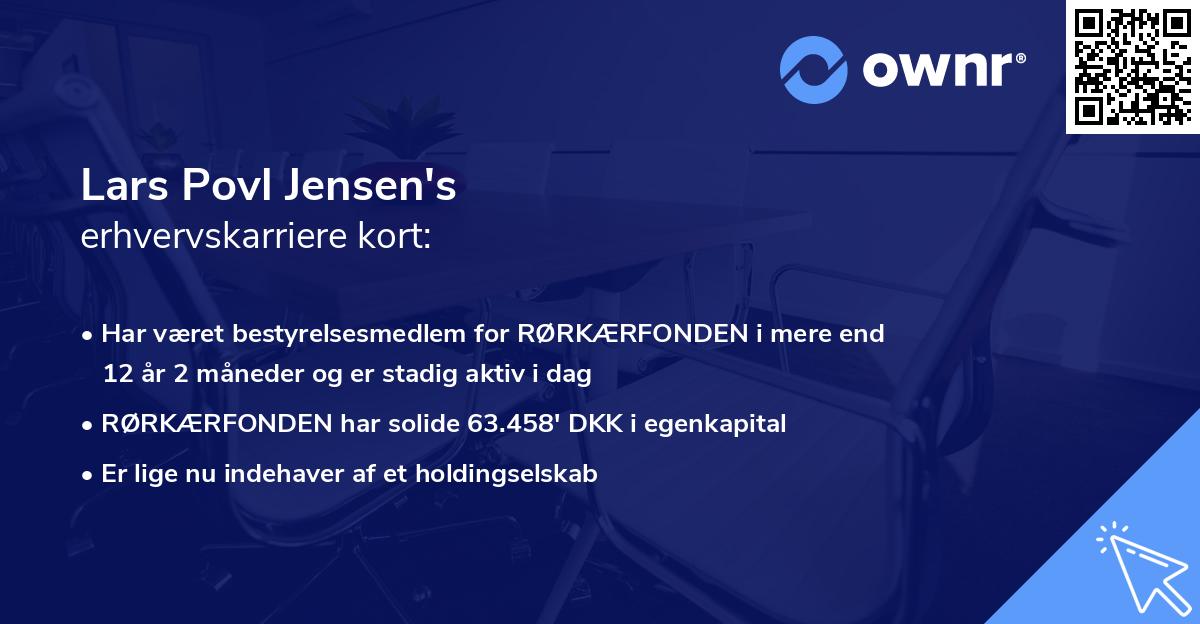 Lars Povl Jensen's erhvervskarriere kort