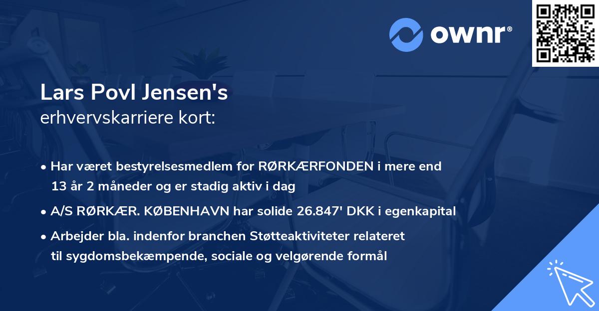 Lars Povl Jensen's erhvervskarriere kort