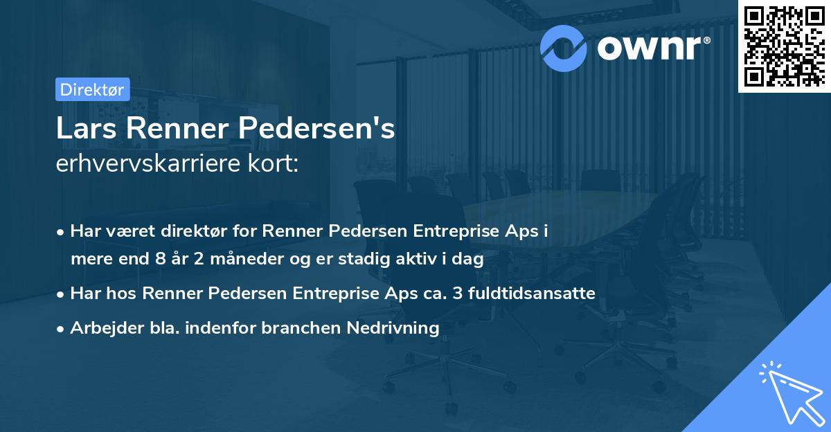 Lars Renner Pedersen's erhvervskarriere kort