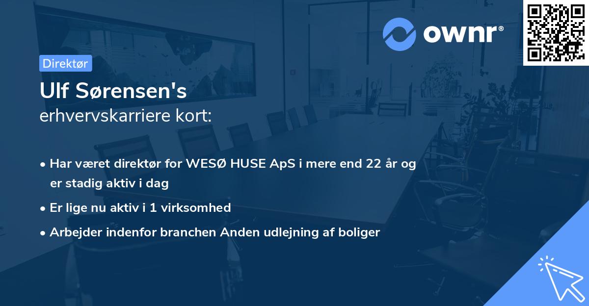 Ulf Sørensen's erhvervskarriere kort