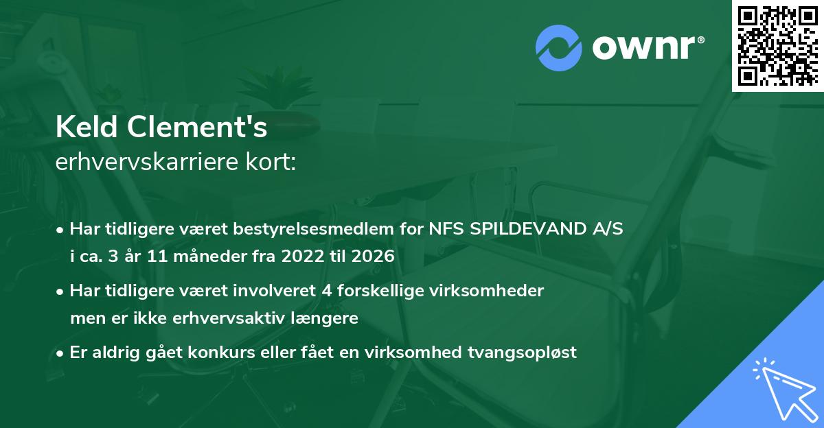 Keld Clement's erhvervskarriere kort