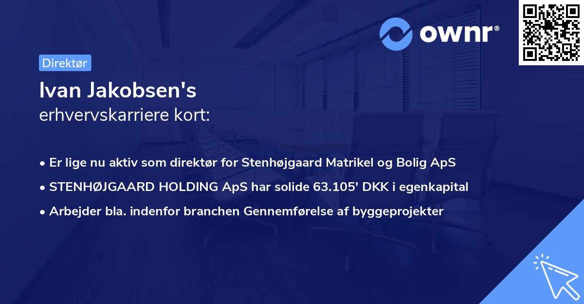 Ivan Jakobsen's erhvervskarriere kort