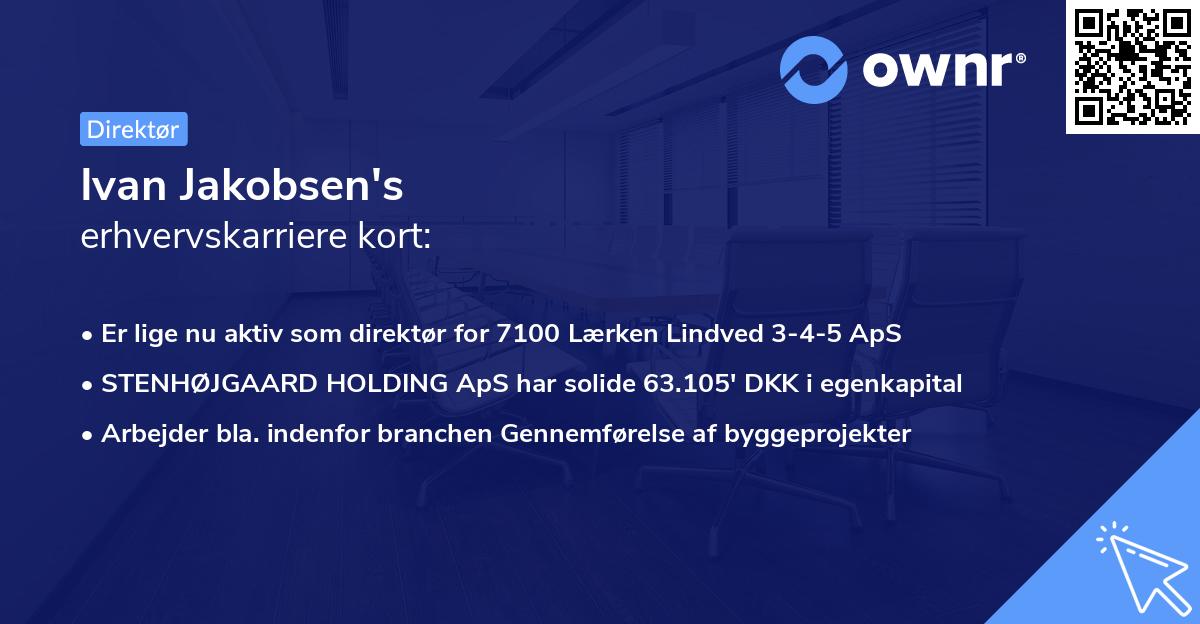 Ivan Jakobsen's erhvervskarriere kort