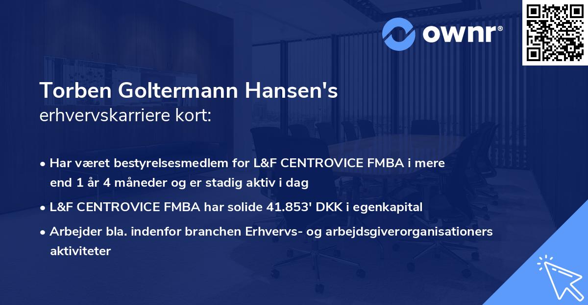 Torben Goltermann Hansen's erhvervskarriere kort