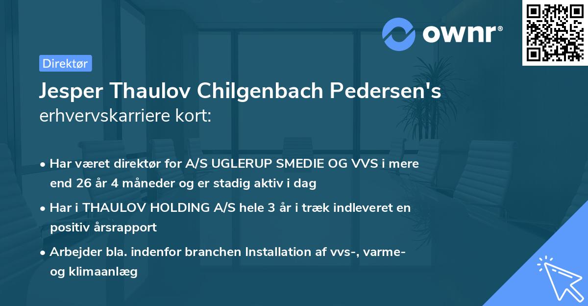 Jesper Thaulov Chilgenbach Pedersen's erhvervskarriere kort