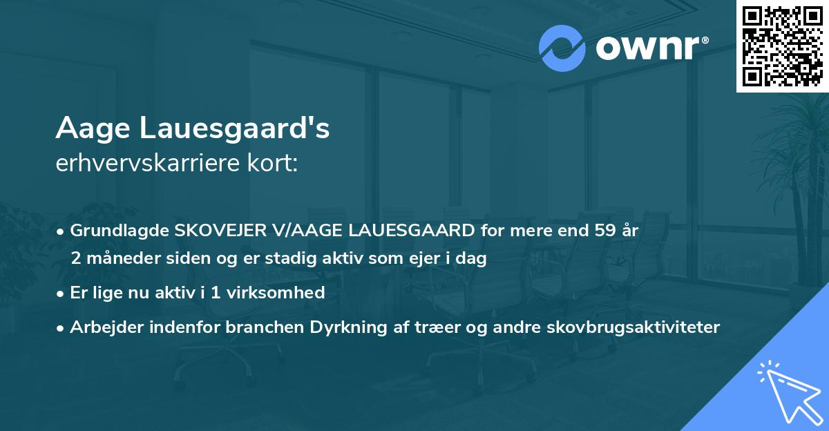 Aage Lauesgaard's erhvervskarriere kort