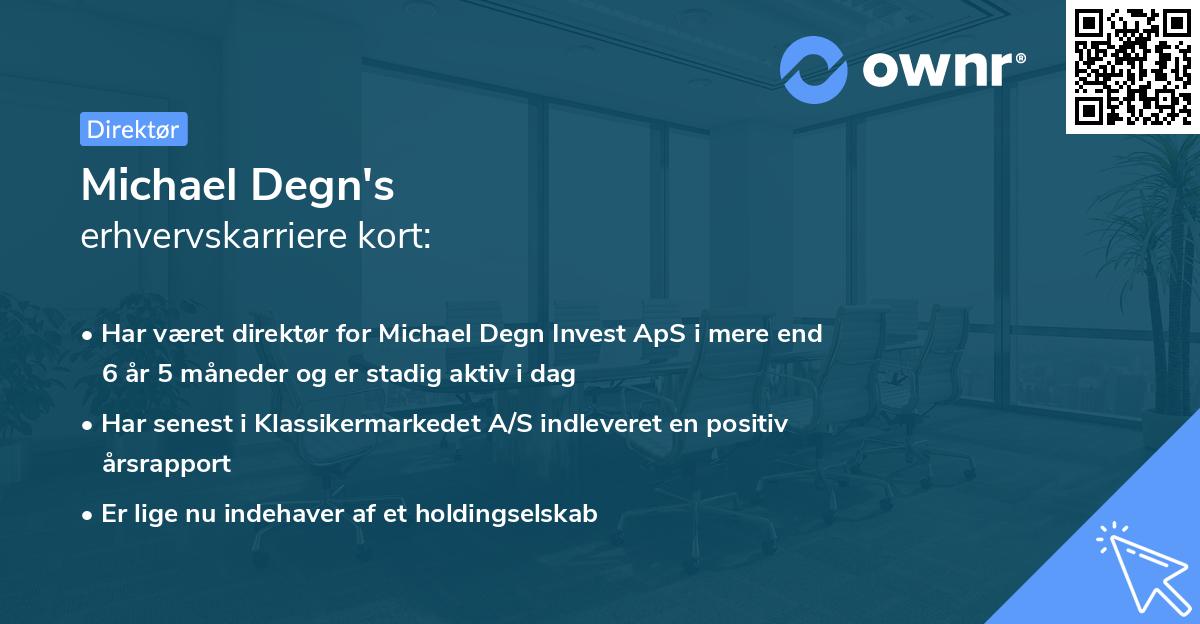 Michael Degn's erhvervskarriere kort