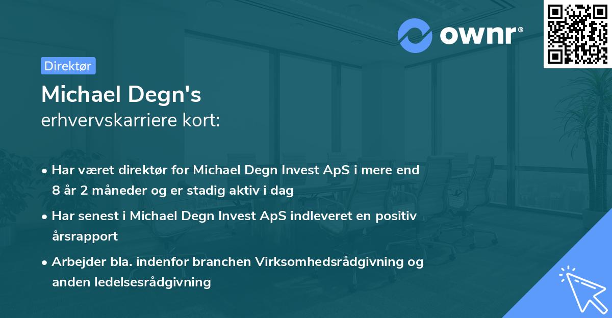 Michael Degn's erhvervskarriere kort