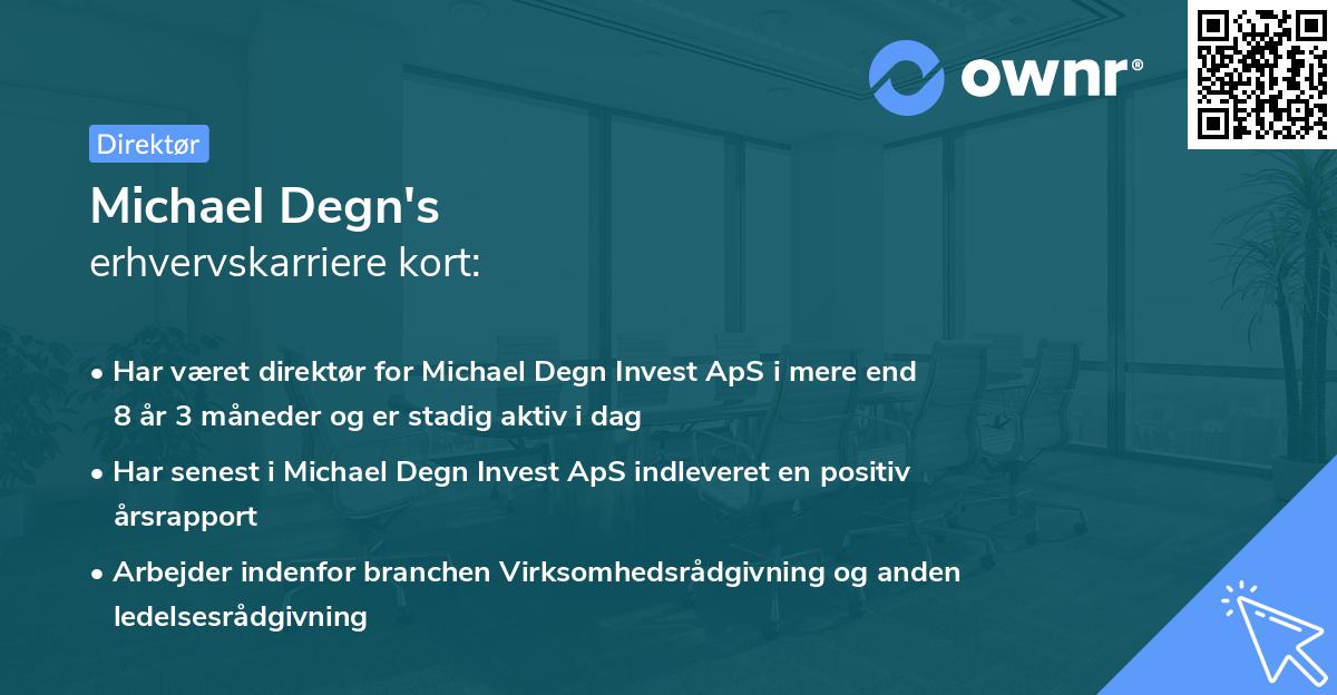 Michael Degn's erhvervskarriere kort