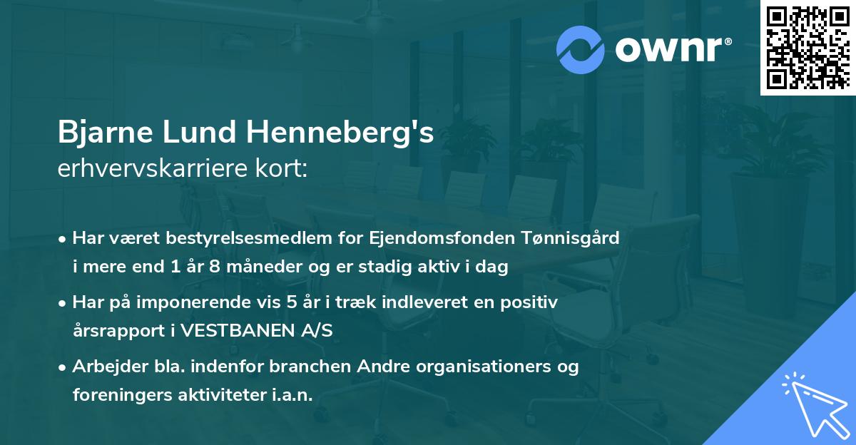 Bjarne Lund Henneberg's erhvervskarriere kort