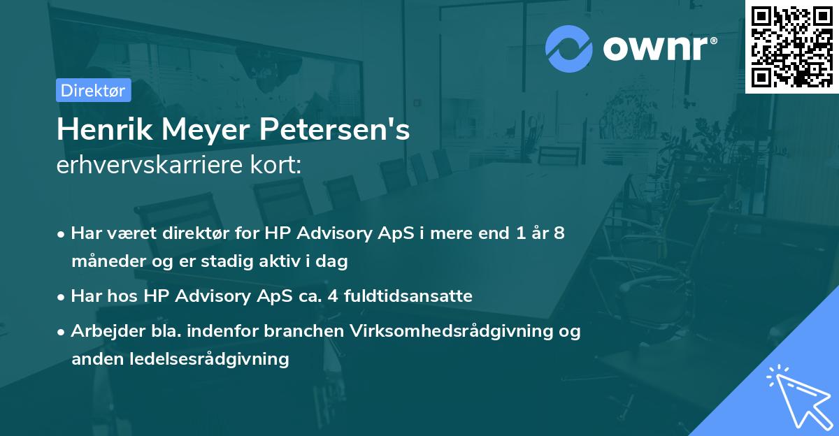 Henrik Meyer Petersen's erhvervskarriere kort