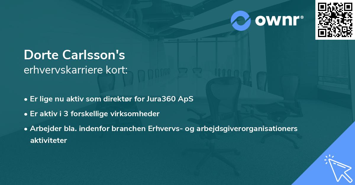 Dorte Carlsson's erhvervskarriere kort