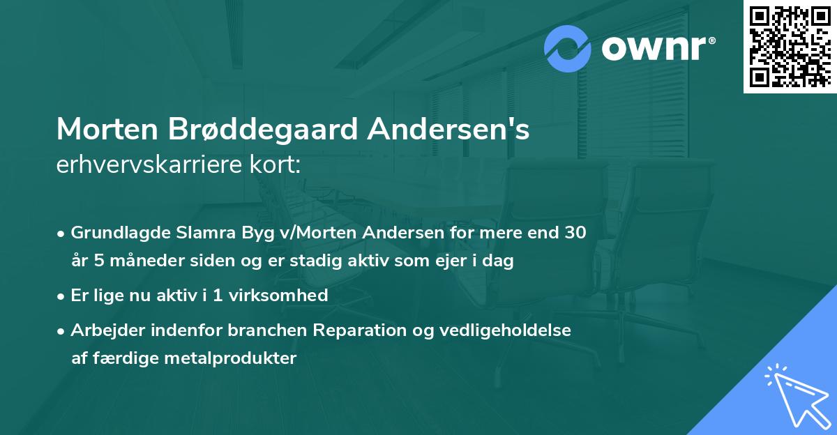 Morten Brøddegaard Andersen's erhvervskarriere kort