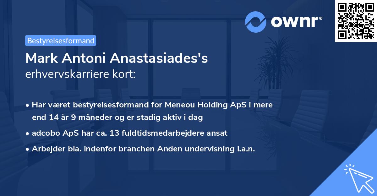 Mark Antoni Anastasiades's erhvervskarriere kort