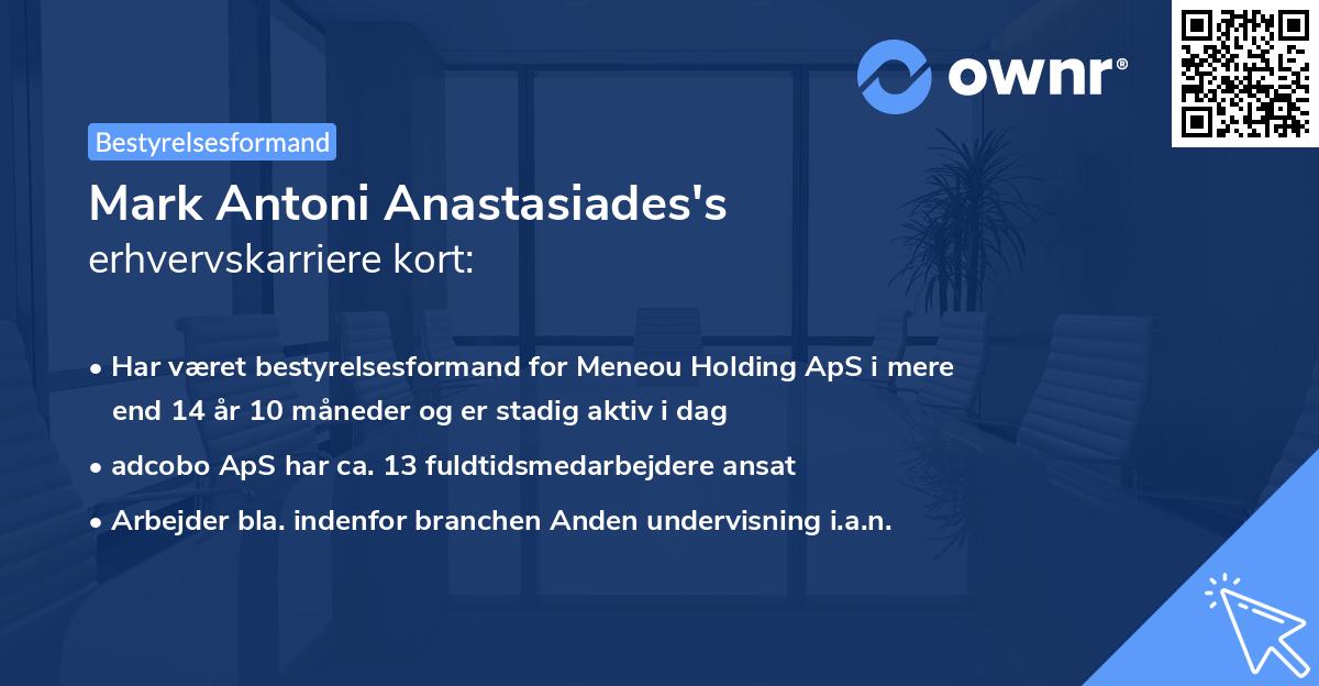 Mark Antoni Anastasiades's erhvervskarriere kort