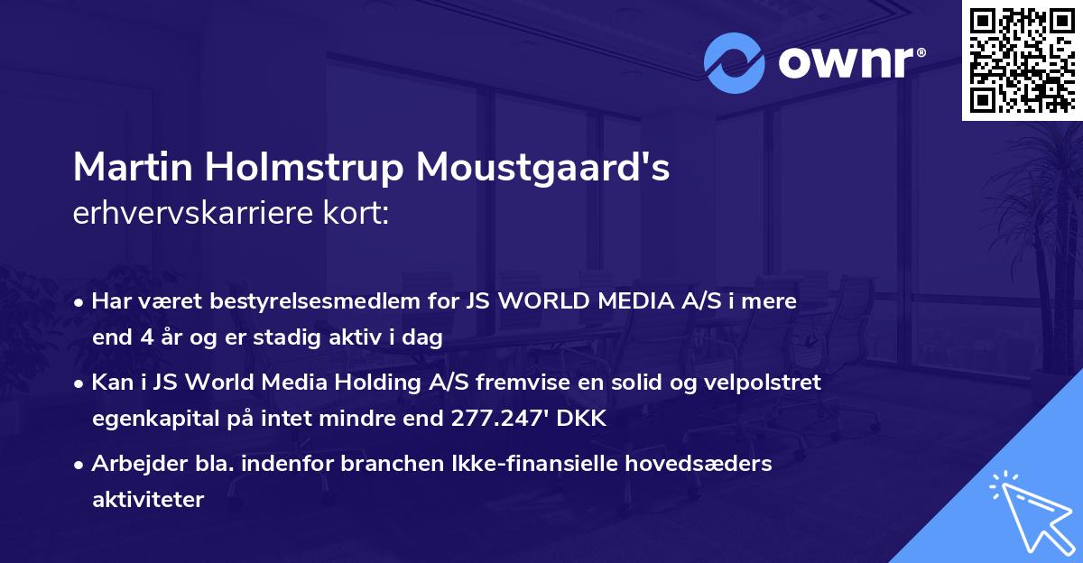 Martin Holmstrup Moustgaard's erhvervskarriere kort