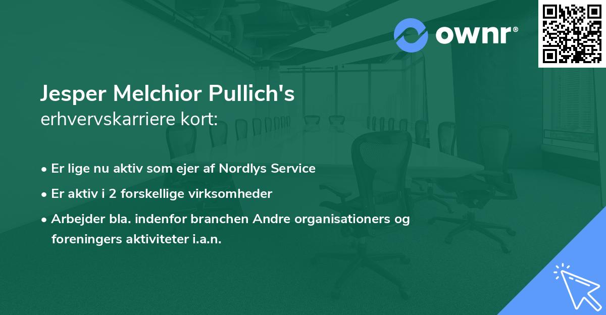 Jesper Melchior Pullich's erhvervskarriere kort