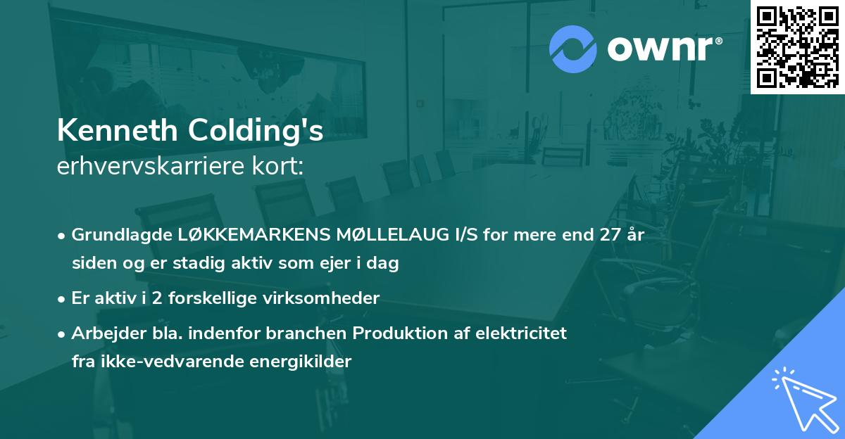 Kenneth Colding's erhvervskarriere kort