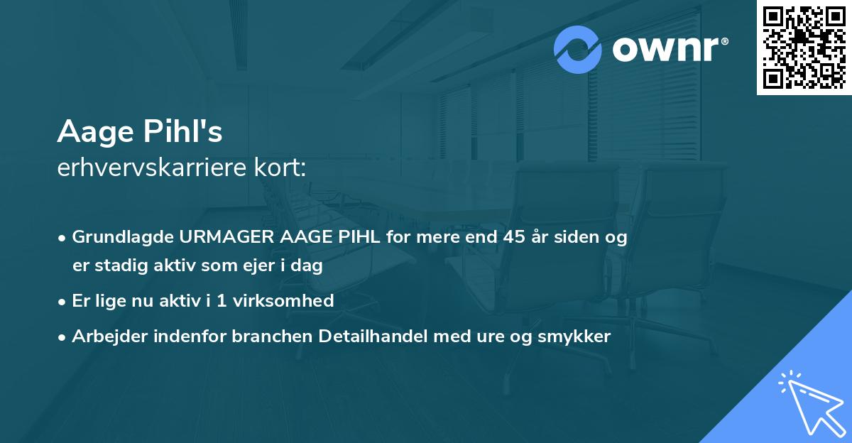 Aage Pihl's erhvervskarriere kort