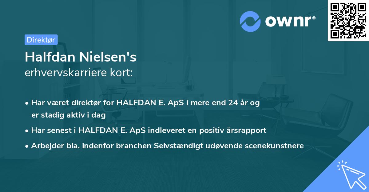 Halfdan Nielsen's erhvervskarriere kort