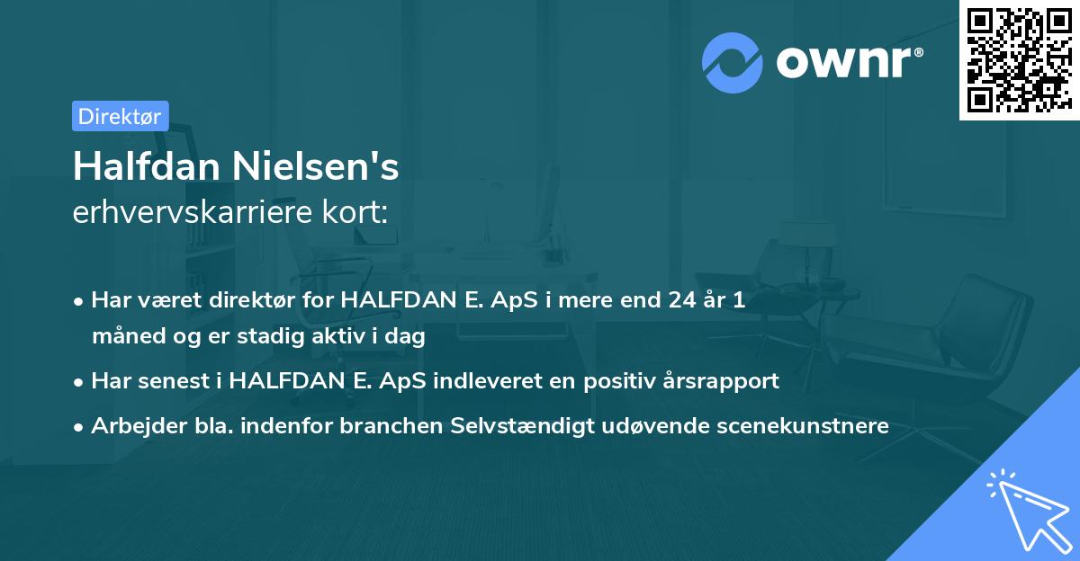 Halfdan Nielsen's erhvervskarriere kort