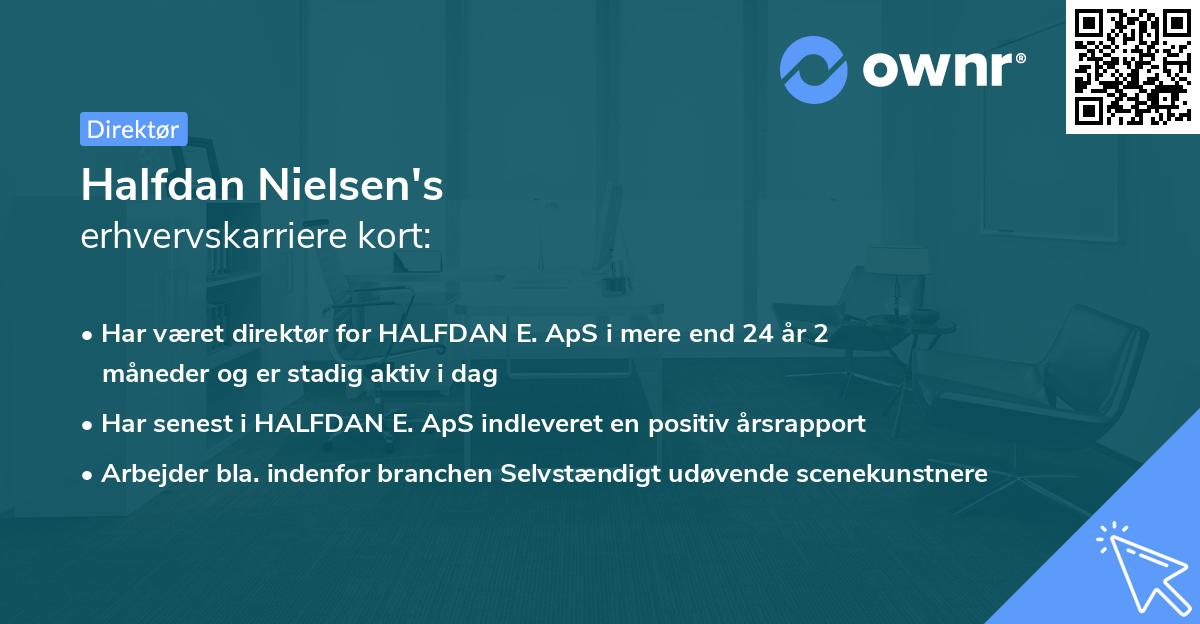 Halfdan Nielsen's erhvervskarriere kort