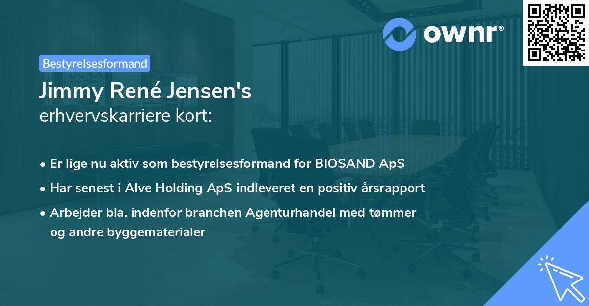 Jimmy René Jensen's erhvervskarriere kort