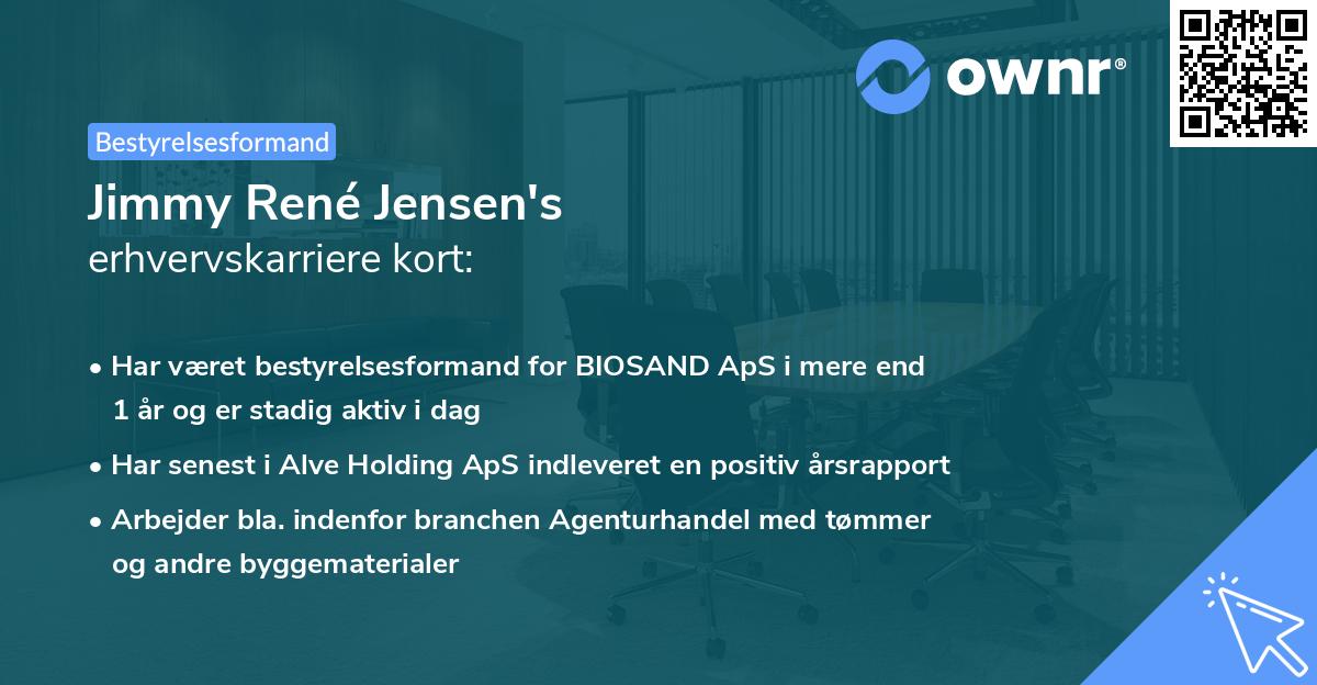 Jimmy René Jensen's erhvervskarriere kort