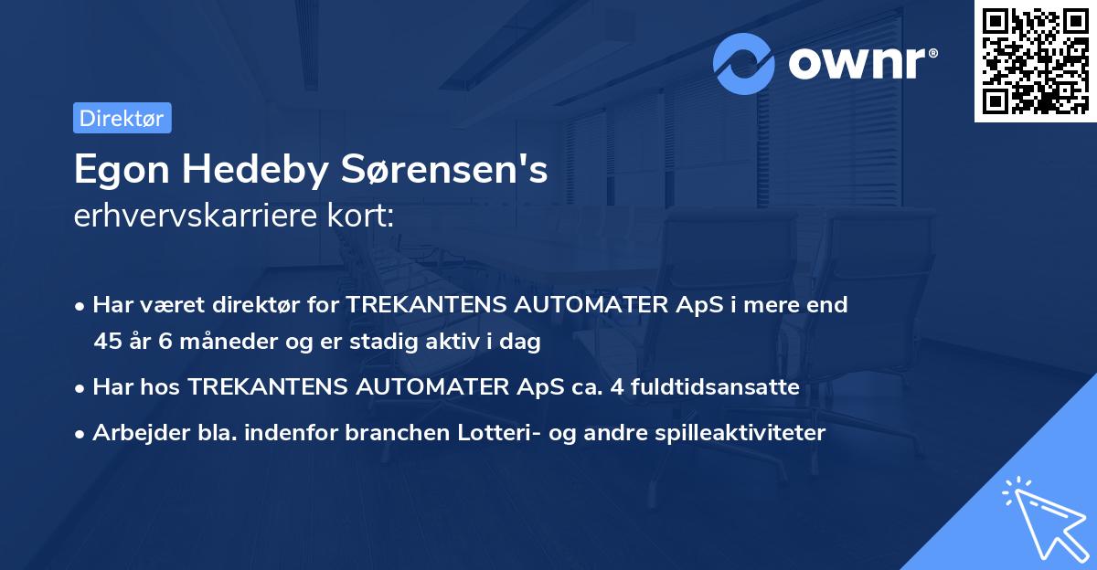 Egon Hedeby Sørensen's erhvervskarriere kort