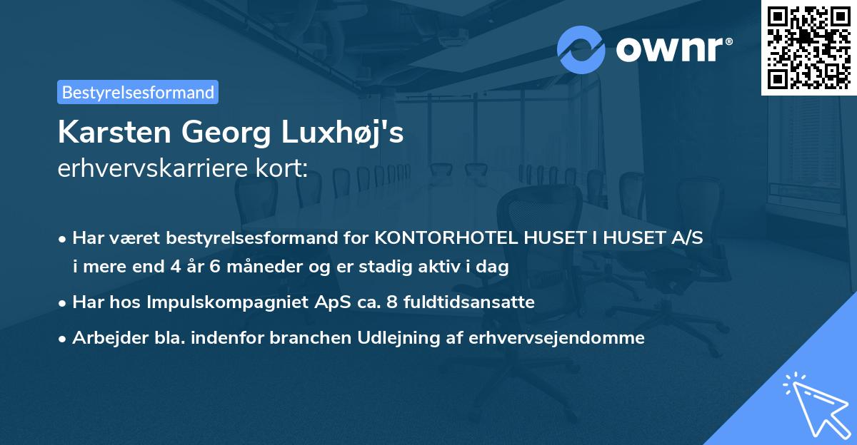 Karsten Georg Luxhøj's erhvervskarriere kort