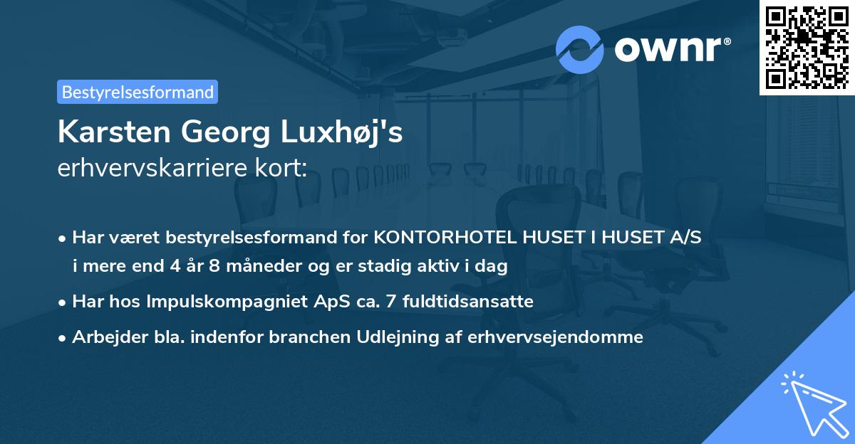 Karsten Georg Luxhøj's erhvervskarriere kort