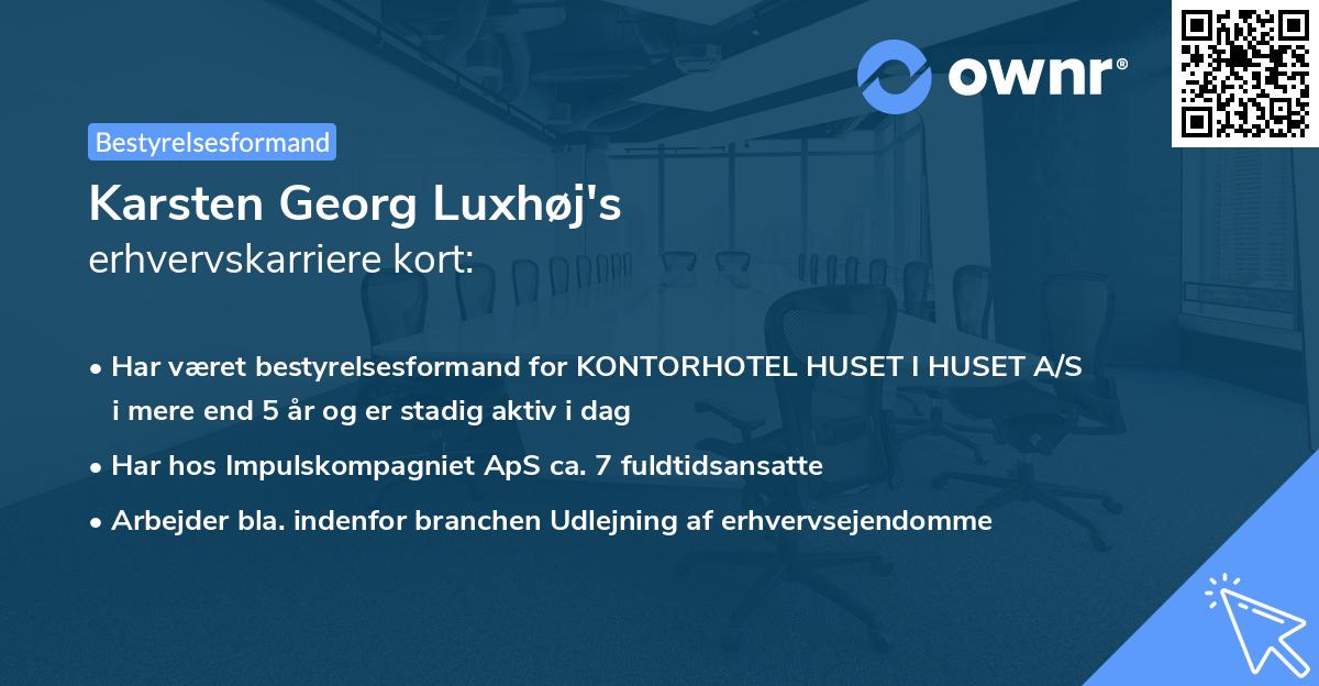 Karsten Georg Luxhøj's erhvervskarriere kort