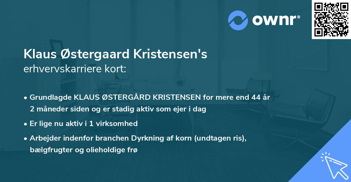 Klaus Østergaard Kristensen's erhvervskarriere kort