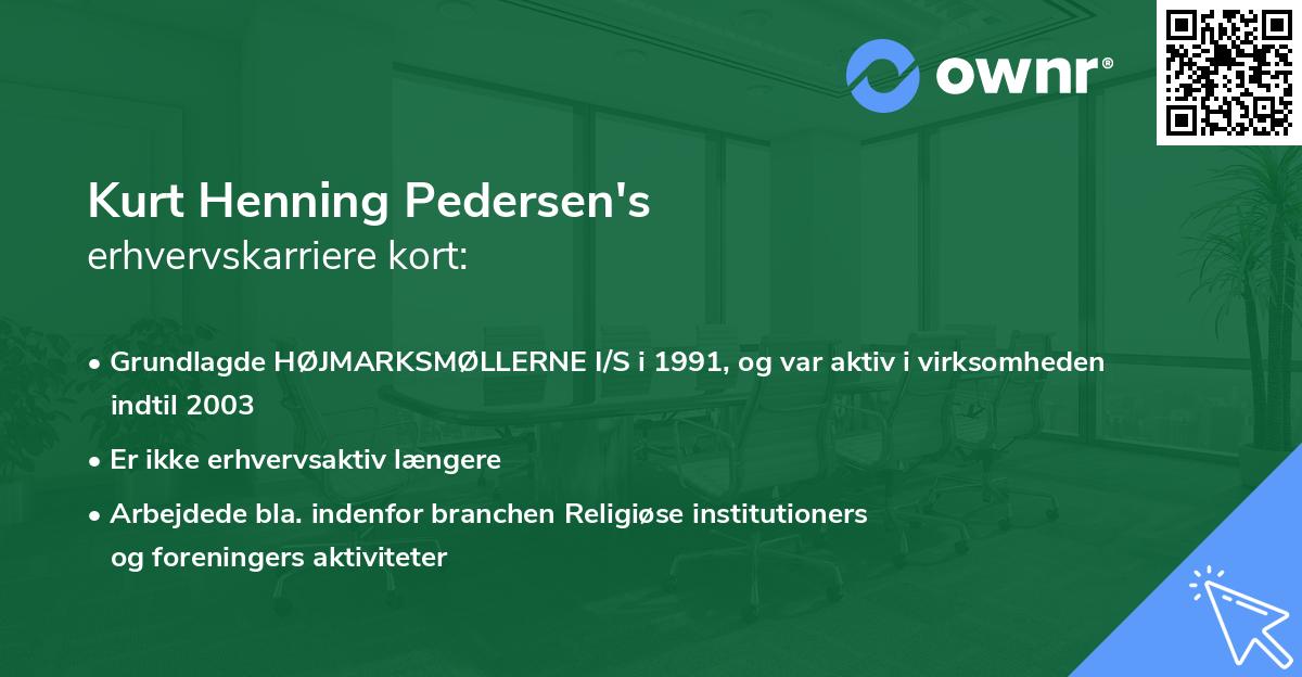 Kurt Henning Pedersen's erhvervskarriere kort