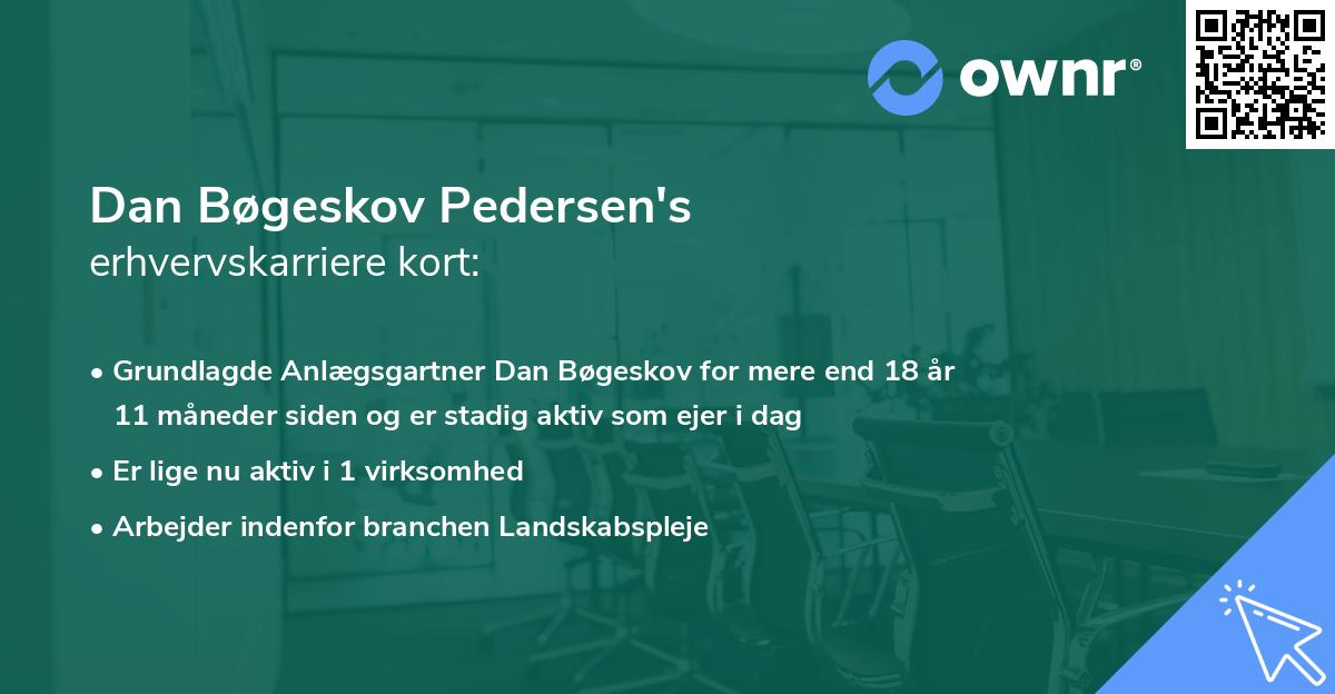 Dan Bøgeskov Pedersen's erhvervskarriere kort