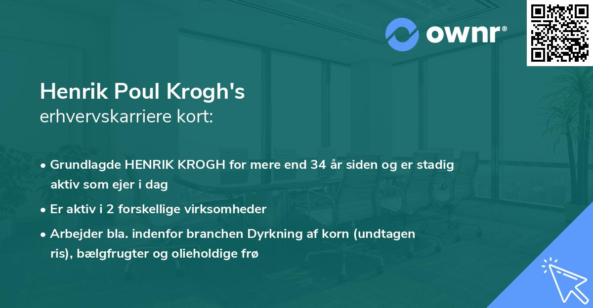 Henrik Poul Krogh's erhvervskarriere kort