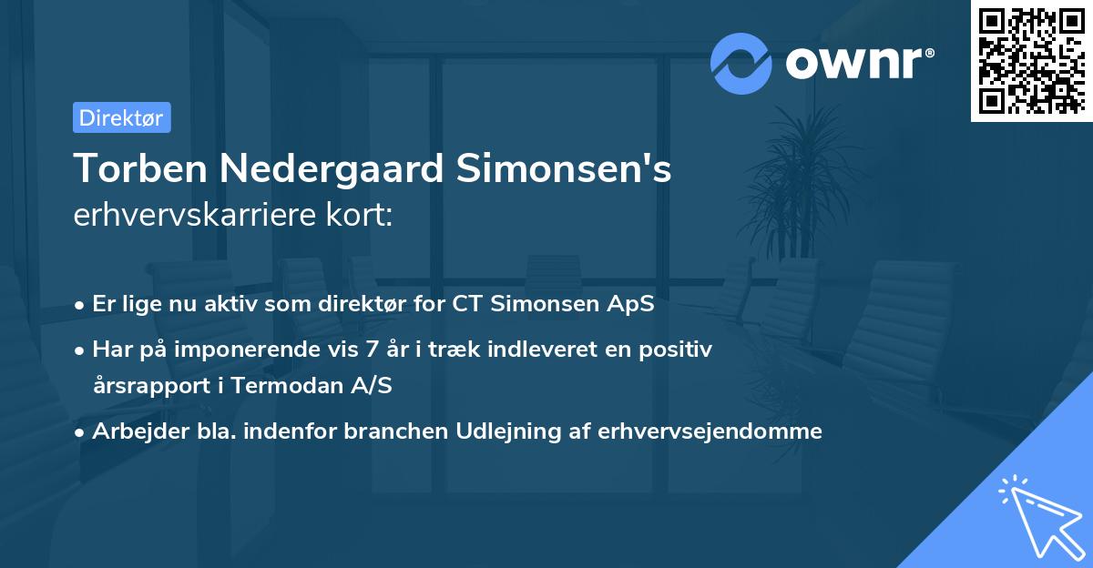 Torben Nedergaard Simonsen's erhvervskarriere kort