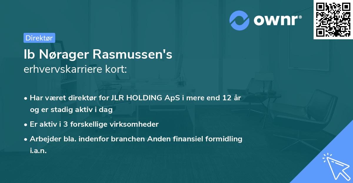 Ib Nørager Rasmussen's erhvervskarriere kort