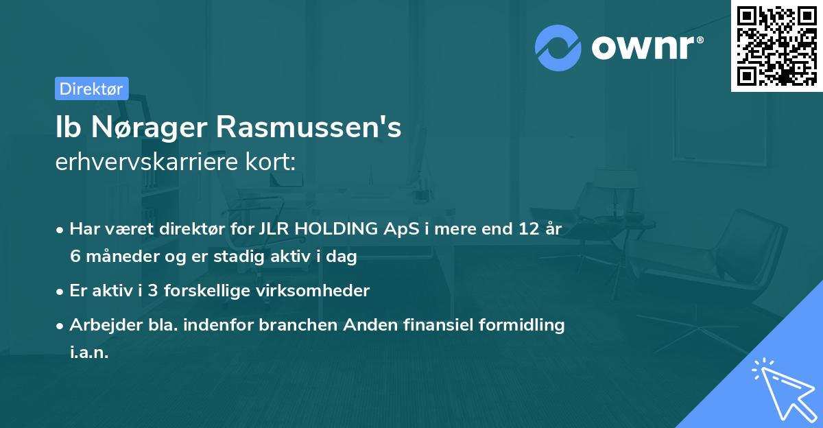 Ib Nørager Rasmussen's erhvervskarriere kort