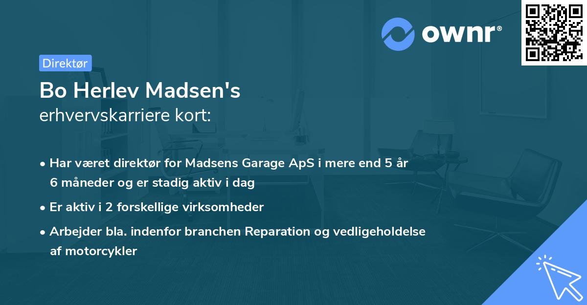 Bo Herlev Madsen's erhvervskarriere kort