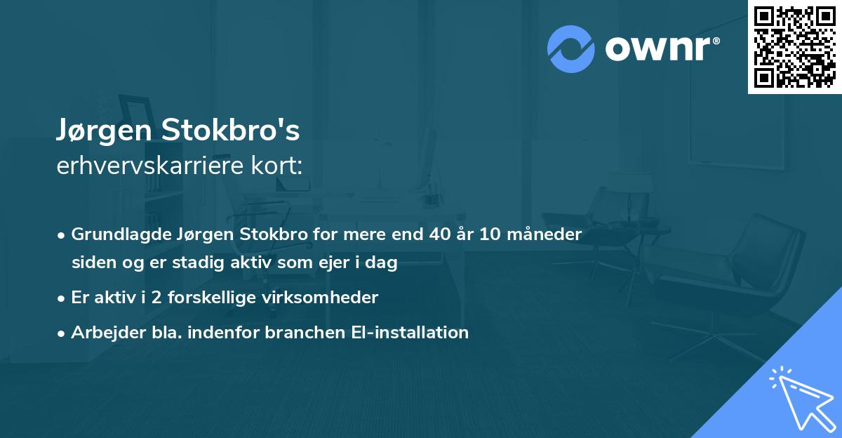 Jørgen Stokbro's erhvervskarriere kort