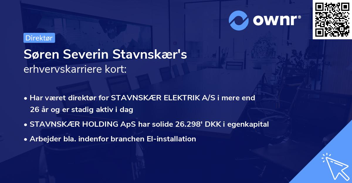 Søren Severin Stavnskær's erhvervskarriere kort